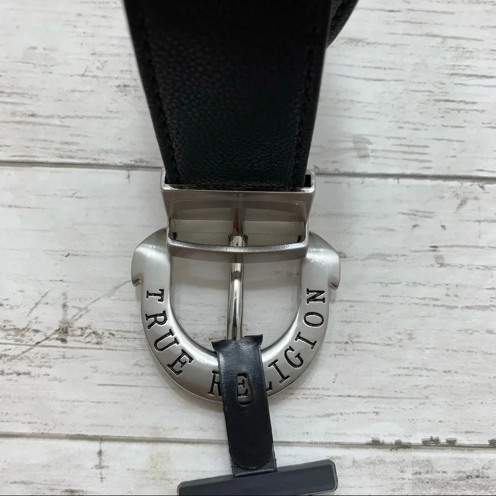 True Religion Horseshoe Harness Reversible Belt Black/Brown